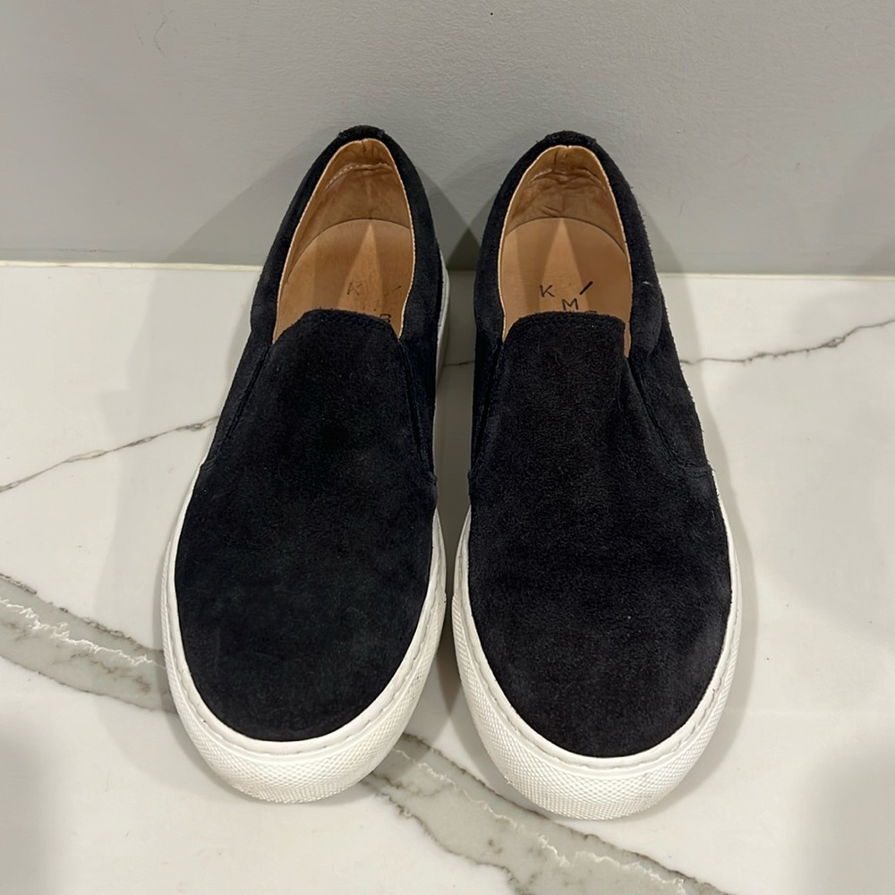 KMB Sneakers black suede with white rubber sole